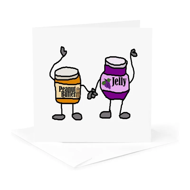 Peanut Butter Jelly Jars Card: A Funny Thank You Greeting