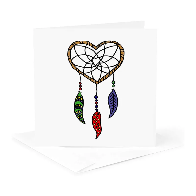 Heart Shaped Dreamcatcher Card for Spiritual Thank You
