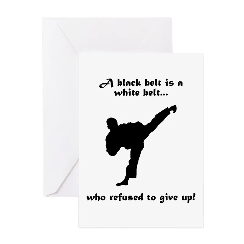 Silhouette Karate Kick Encouragement Card