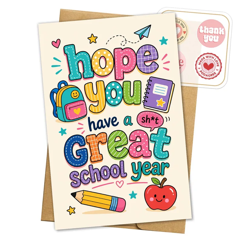Colorful Back to School Card for Students and Teachers