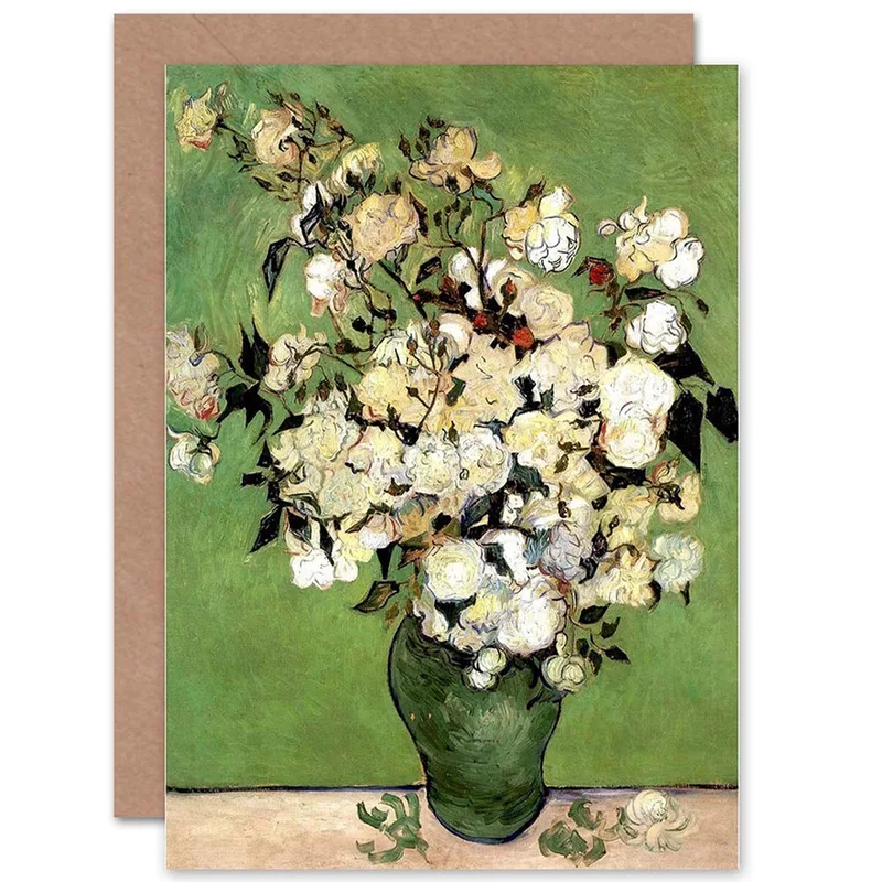 Van Gogh Roses Vase Card: A Classic Floral Tribute for Art Lovers