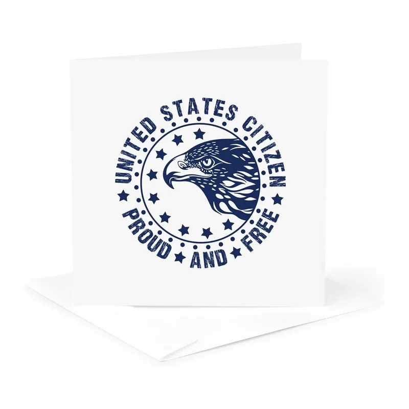 Blue Eagle Seal Emblem Card: Proud and Free Citizen Design
