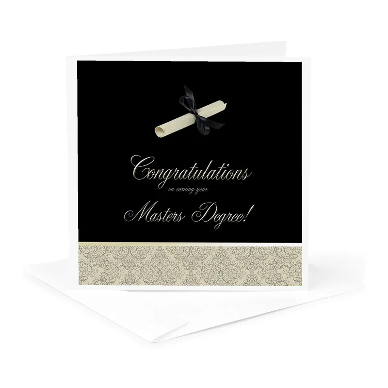 Black Diploma Congratulations Card for Graduates
