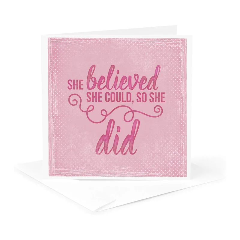 Pink Script Quote Encouragement Card for Achievers