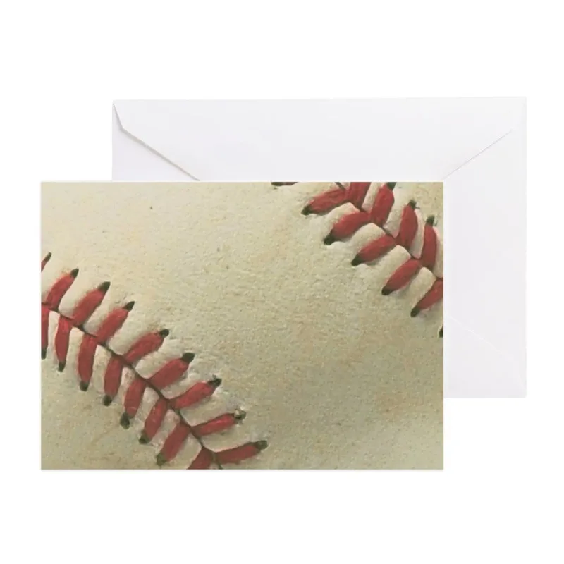 Baseball Close Up Card: A Detailed Look at Red Stitching
