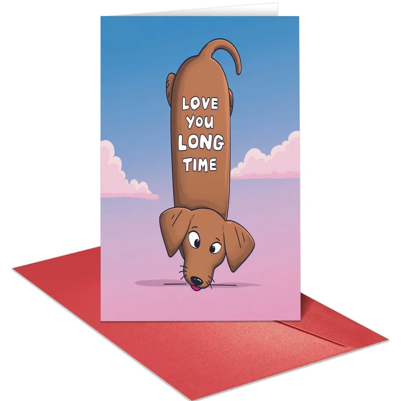 Long Dachshund Love Card: A Funny Greeting for Sausage Dog Lovers
