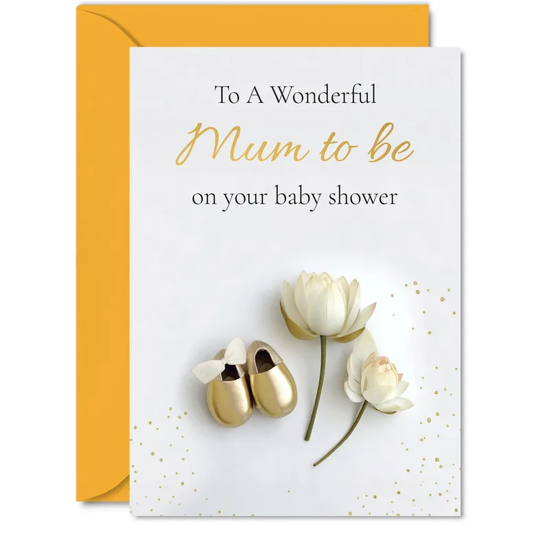 Baby Shoes Tulips Baby Shower Card for New Moms