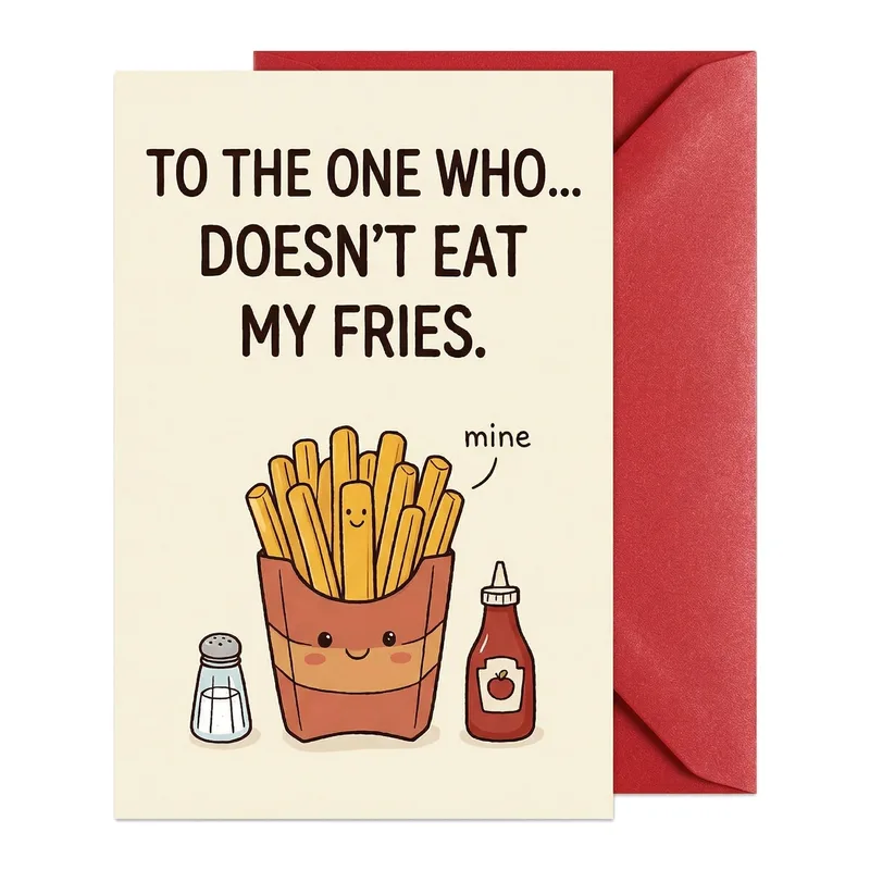 Fries Ketchup Friendship Card To The One Who Doesn't Eat My Fries