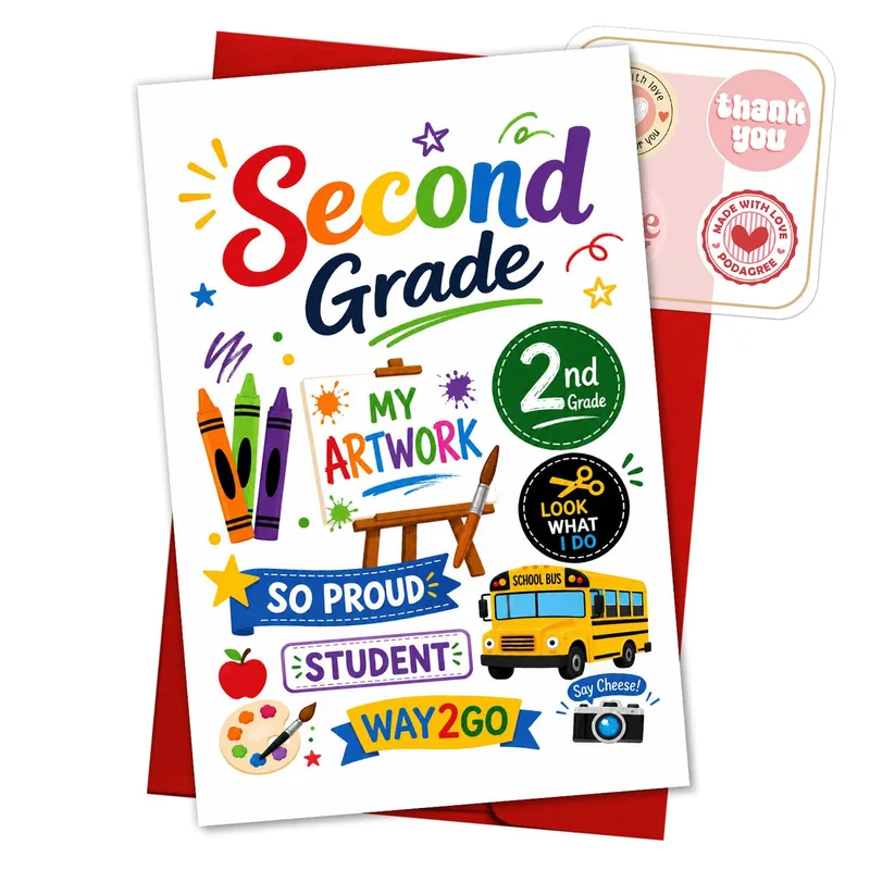 Second Grade So Proud Card – Greeting Card in natural