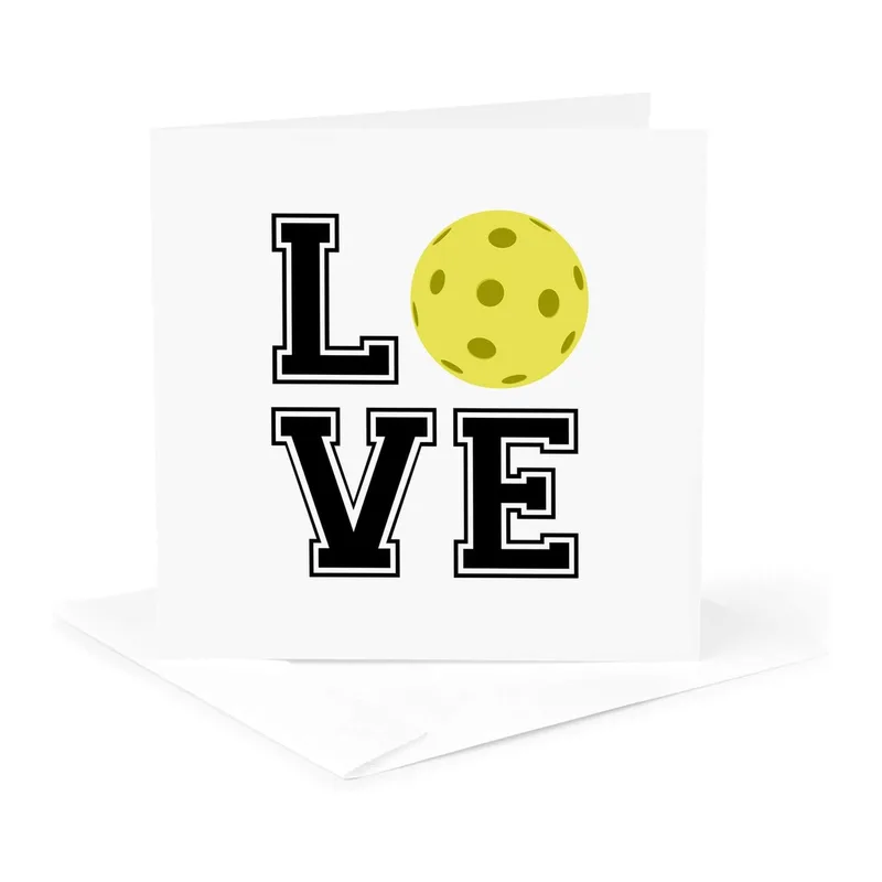 Love Pickleball Letters Card: A Sporty Design for Court Lovers