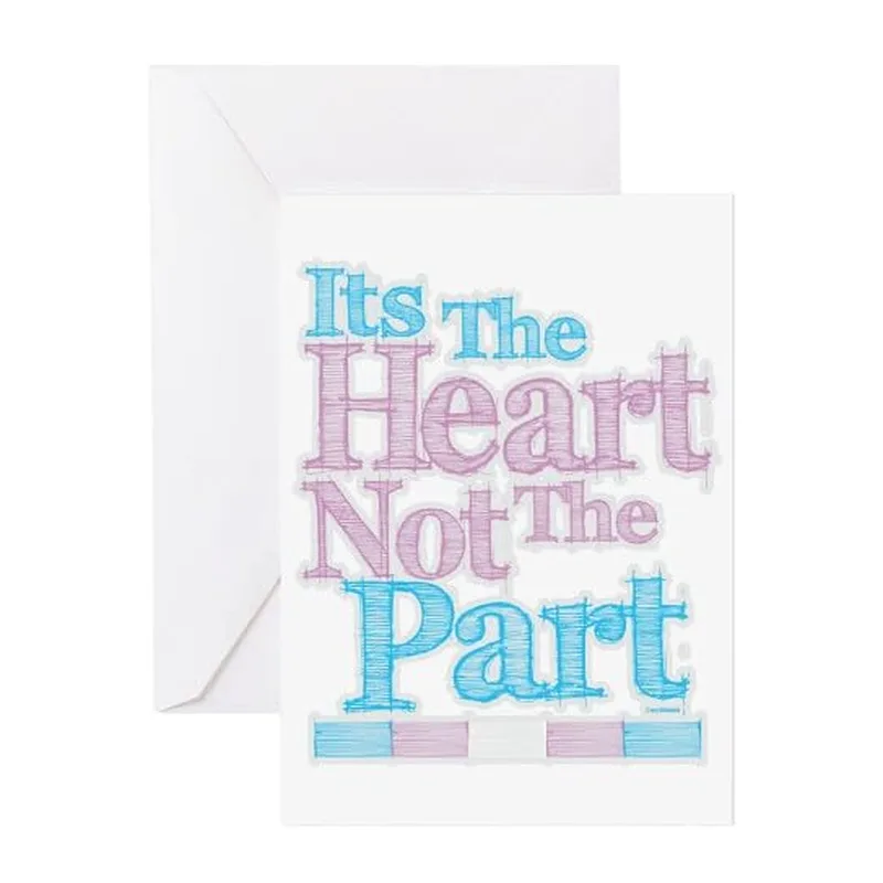 Colorful Pastel Typography Card: Its The Heart Not The Part Design