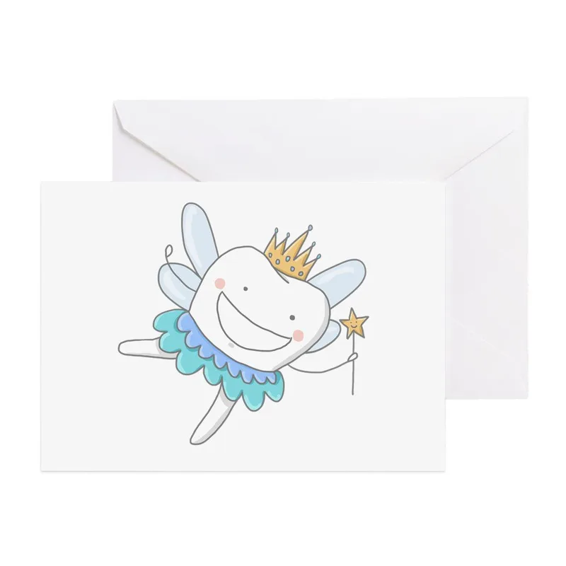 Smiling Tooth Fairy Sketch Card for Dental Gratitude