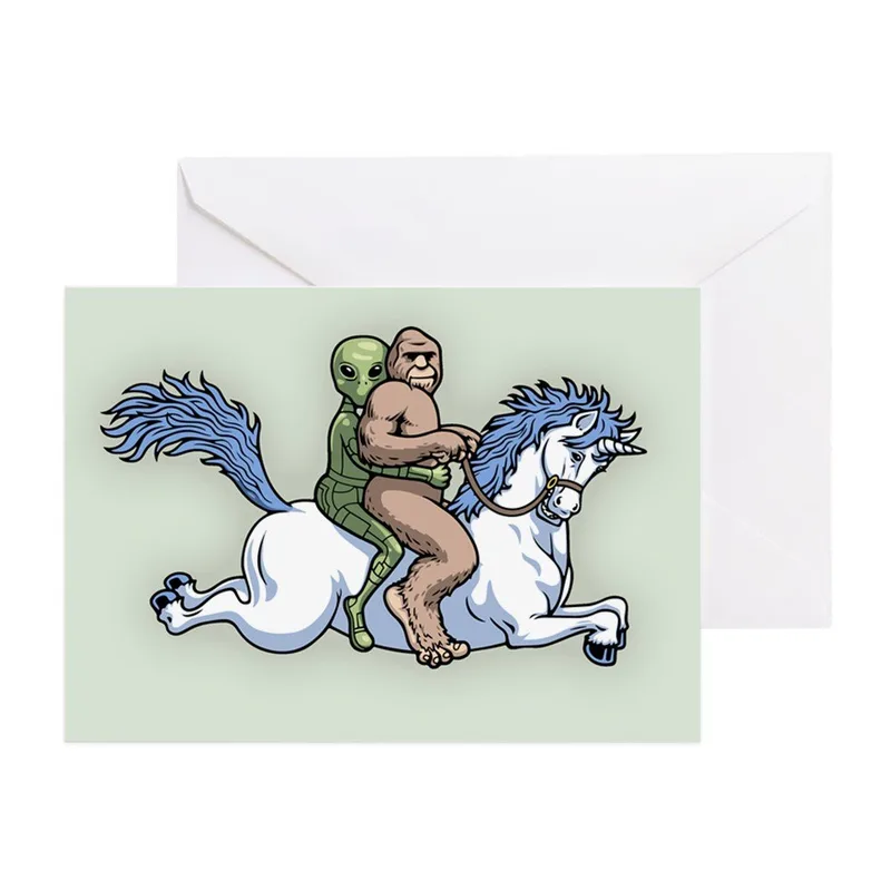 Bigfoot on Unicorn Card: A Wild Ride of Gratitude