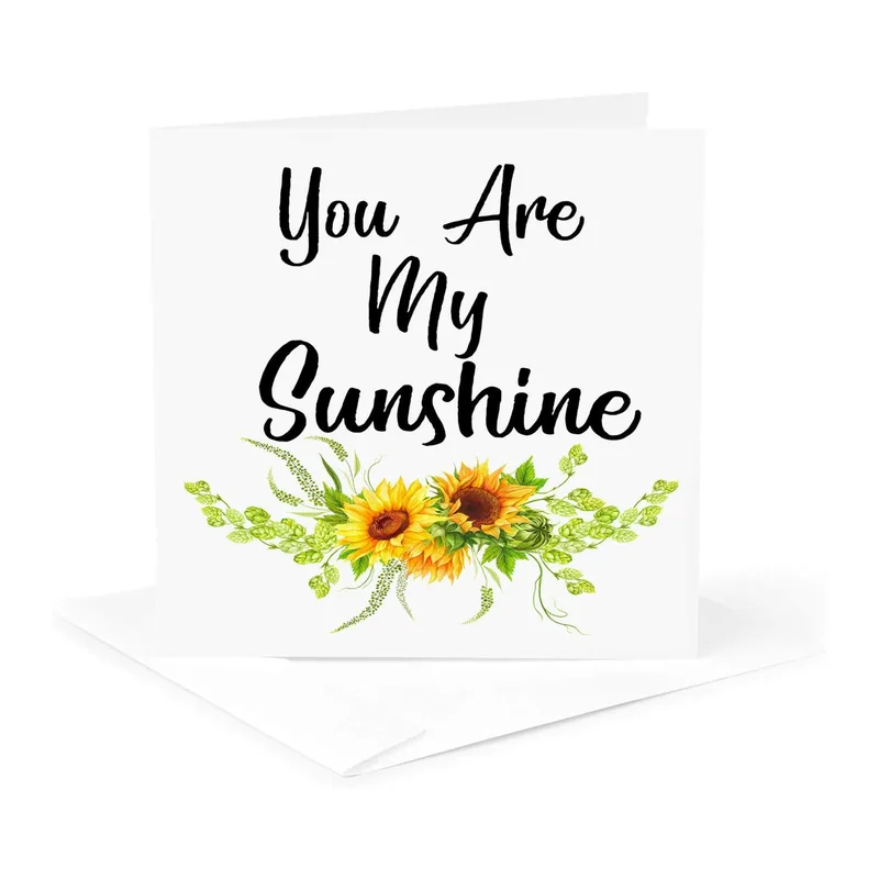 Yellow Sunflower Bouquet Love Card You Are My Sunshine Design