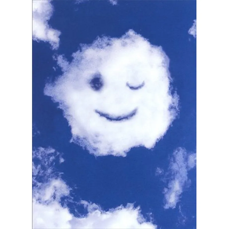 Blue Sky Smiling Cloud Card: A Winking Cloud Greeting Card