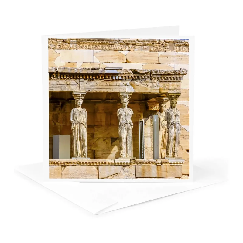 Stone Caryatid Columns Card: A greeting card