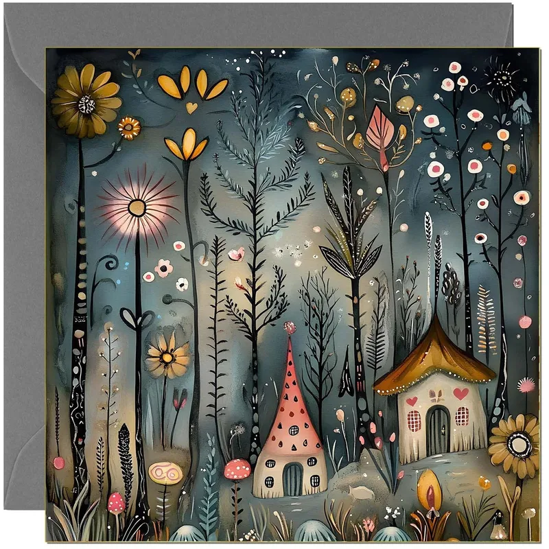 Dark Whimsical Forest Card: A Gothic Fairy Tale Greeting Card