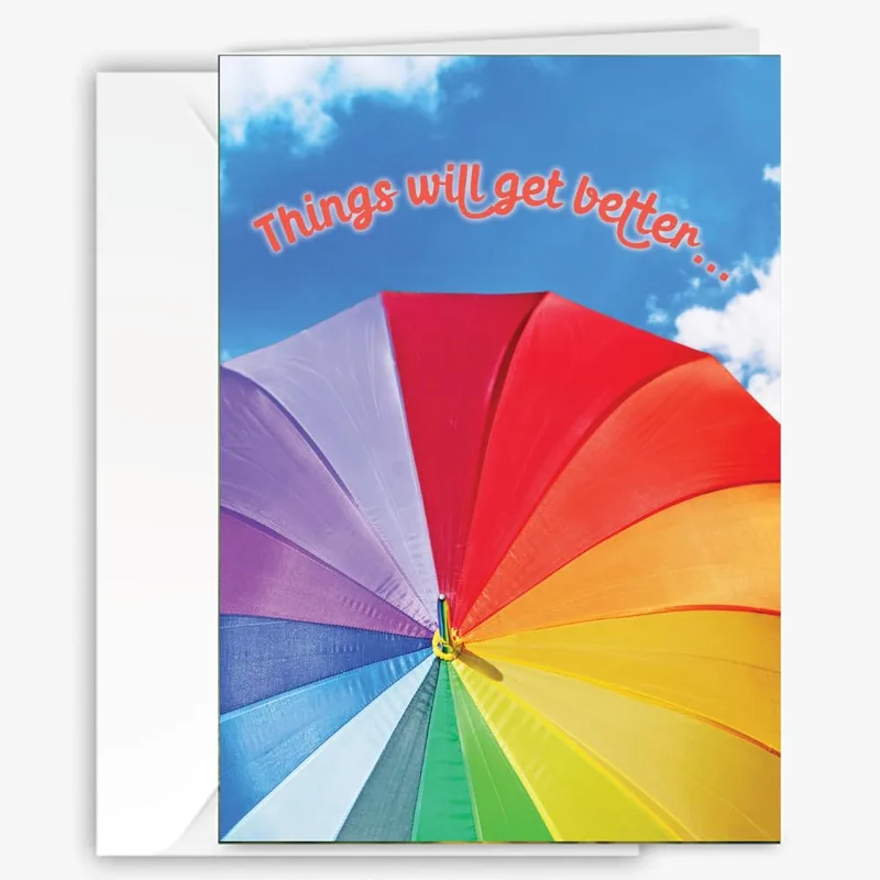 Umbrella Blue Sky Encouragement Card for Hopeful Moments
