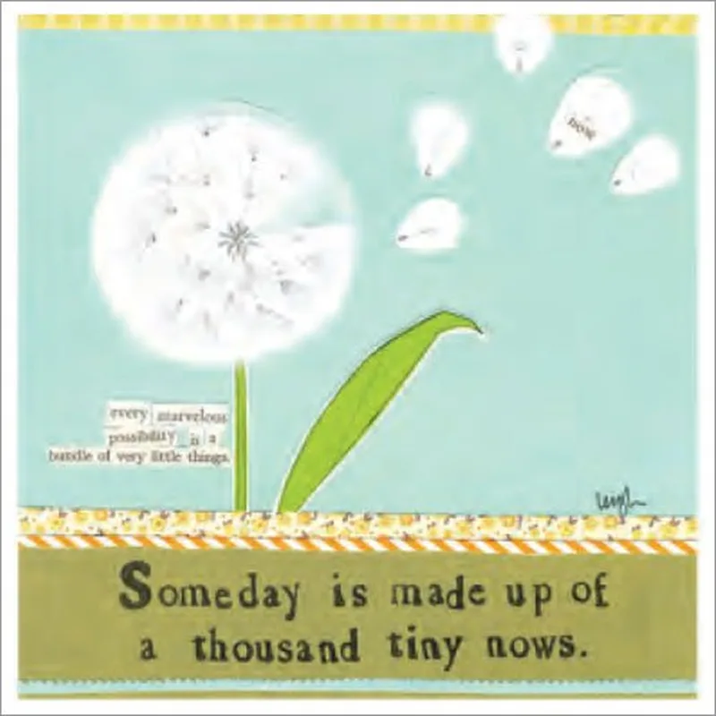 Seeds Light Blue Friendship Card features a dandelion