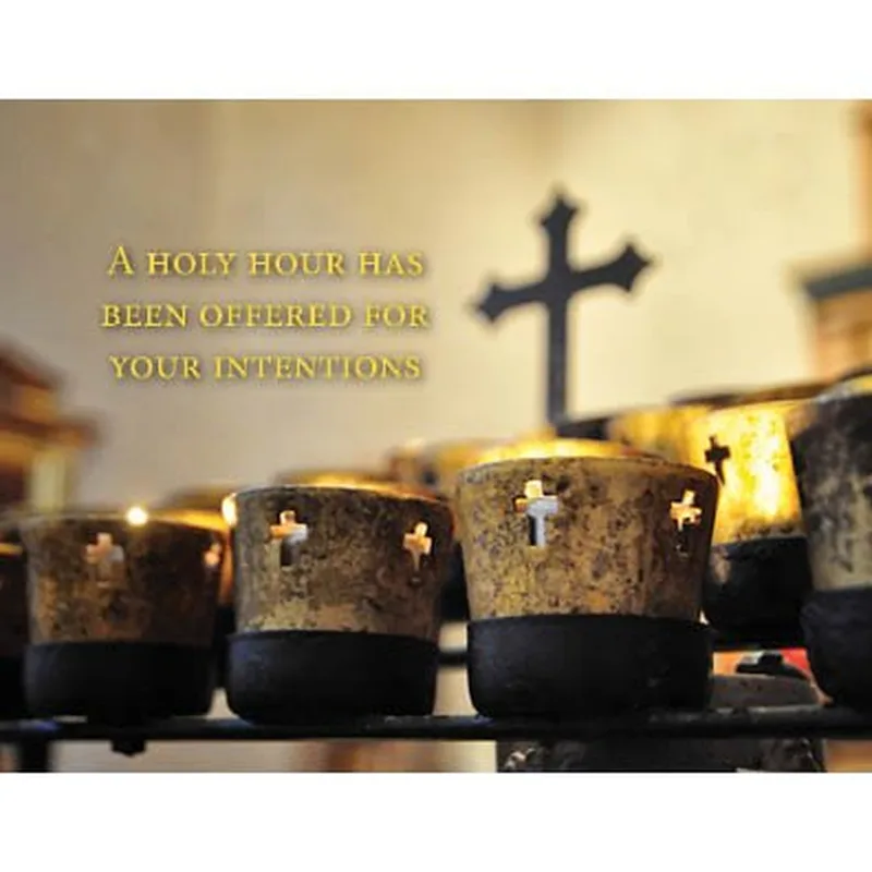 Candles with Crosses Photo Card features used votives