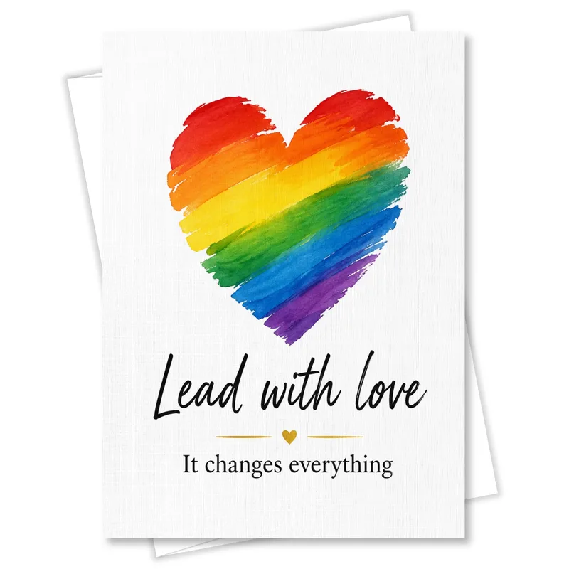 Rainbow Heart Love Card: A Watercolor Message of Kindness