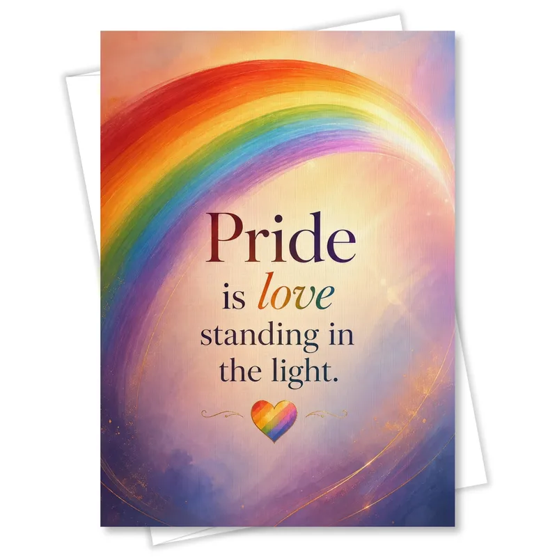 Rainbow Gradient Sunlight Love Card for Pride Celebrations