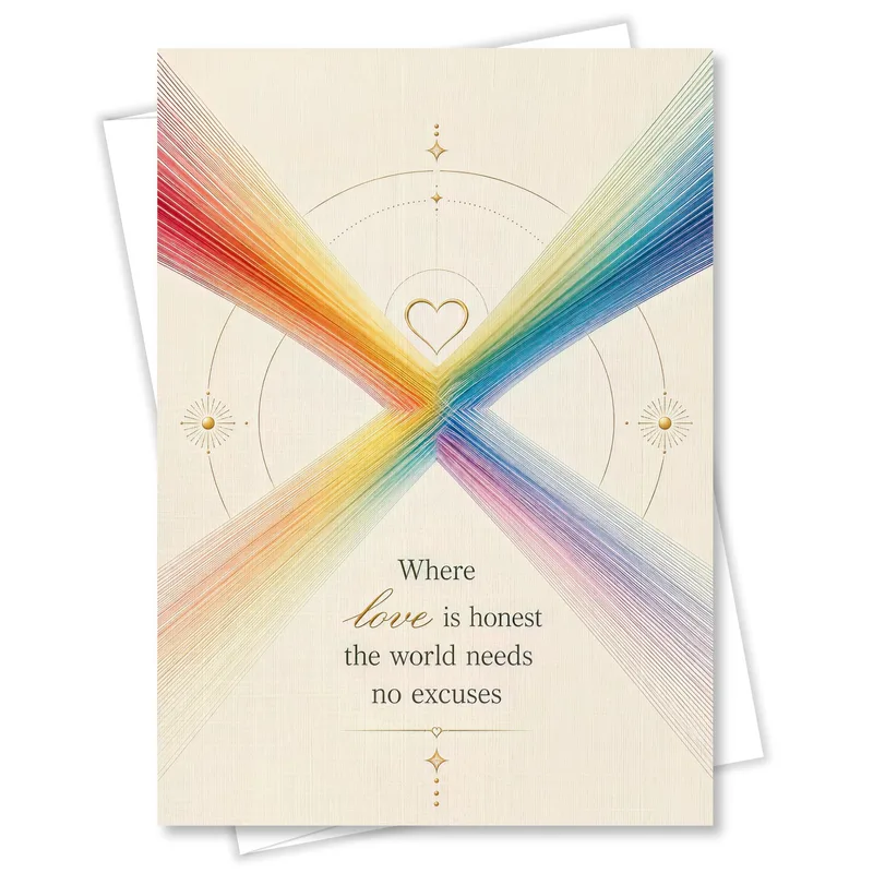 Rainbow Lines Ribbons Love Card for Honest Affection