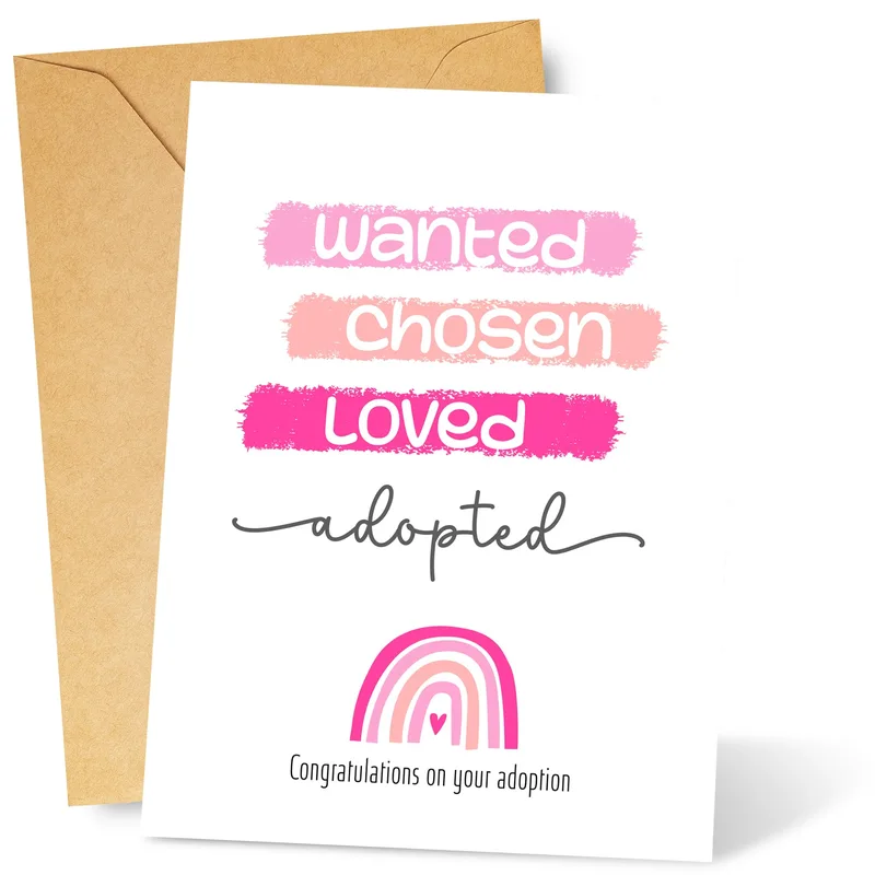 Pink Brushstroke Lettering Card