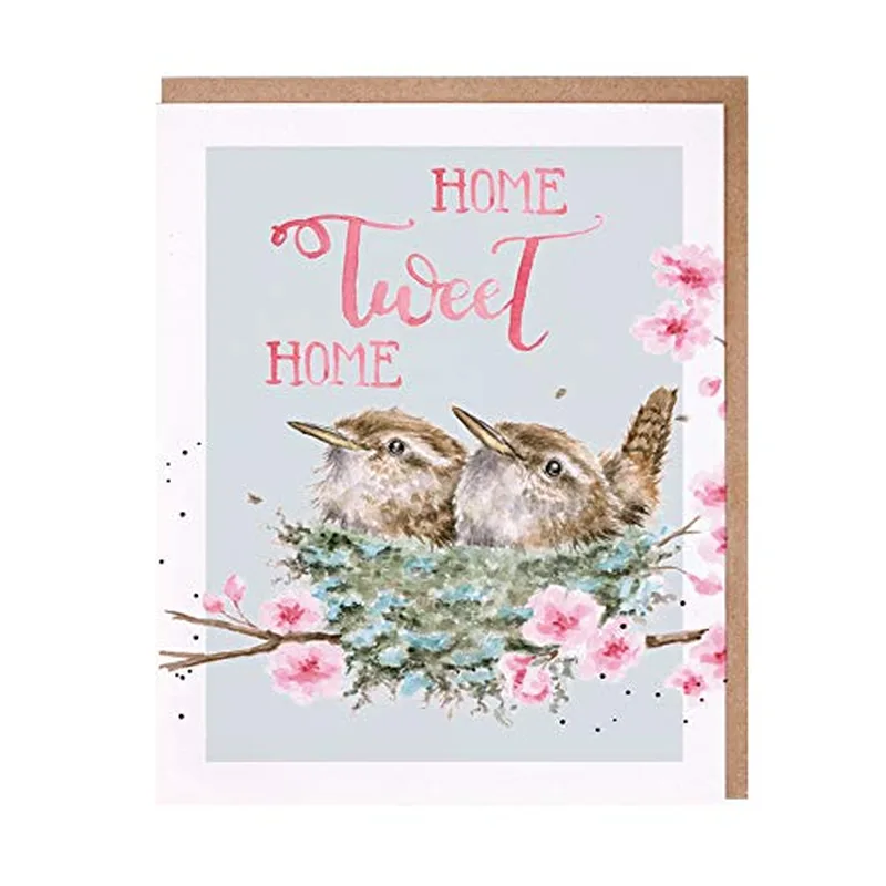 Nest Cherry Blossoms New Home Card Celebrating a Fresh Start