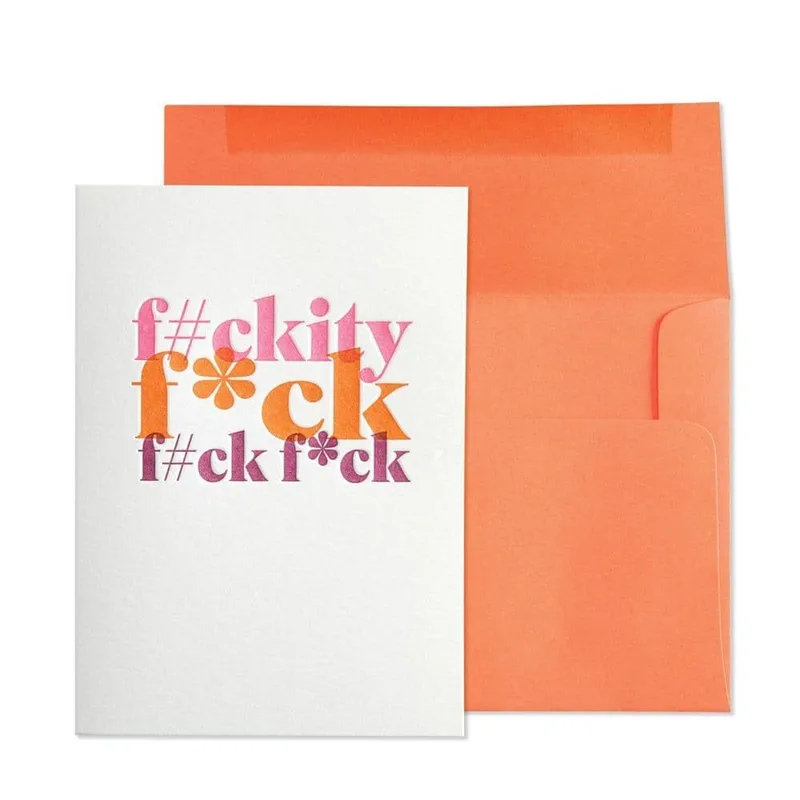 Pink Stacked Lettering Card: Bold Typography for the Bold at Heart