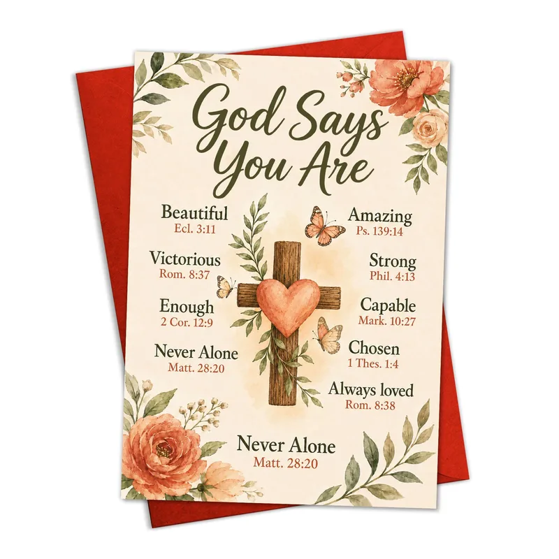 Cross Inspirational Verses Encouragement Card