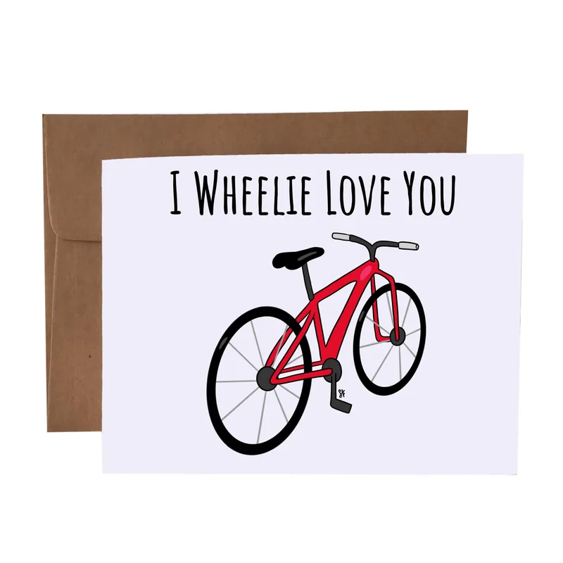 Red Bicycle Lavender Love Card: A Bike Pun Greeting Card