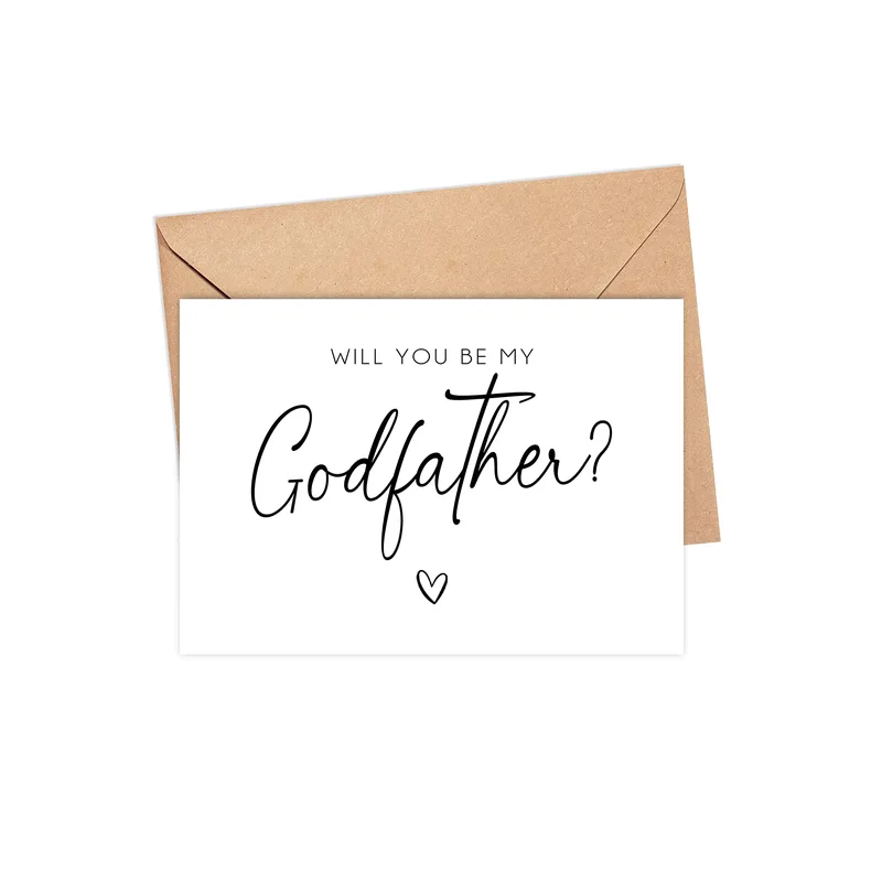 Script Question Kraft Envelope Card for a Godfather Proposal