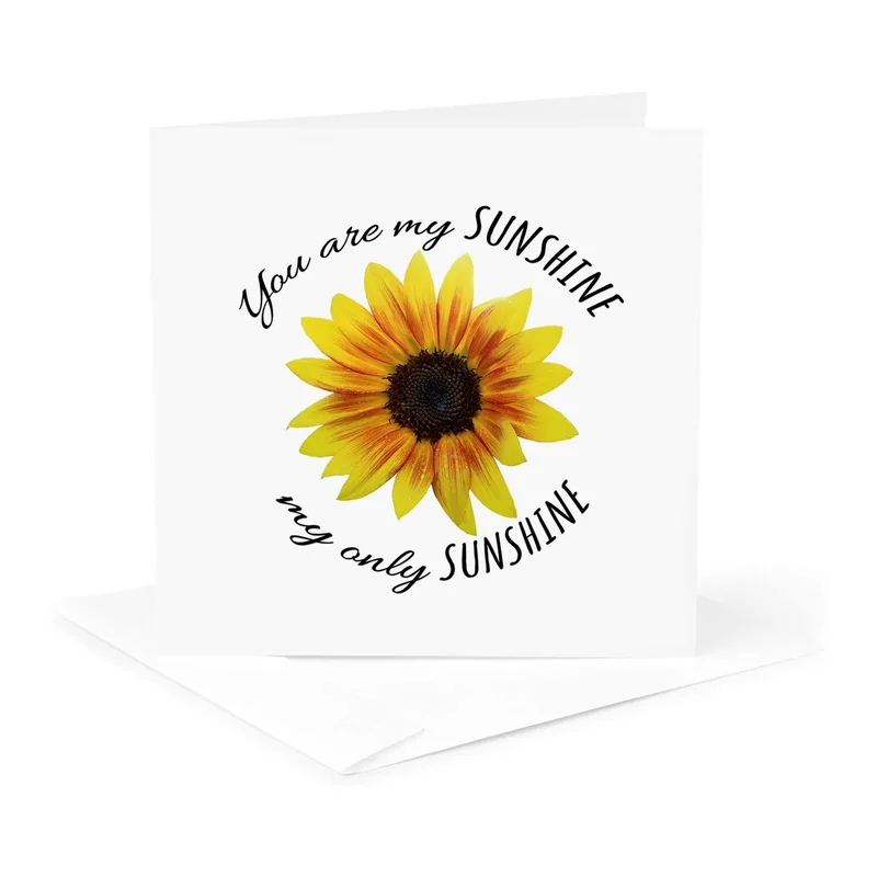 Yellow Sunflower Script Love Card for Your Favorite Person