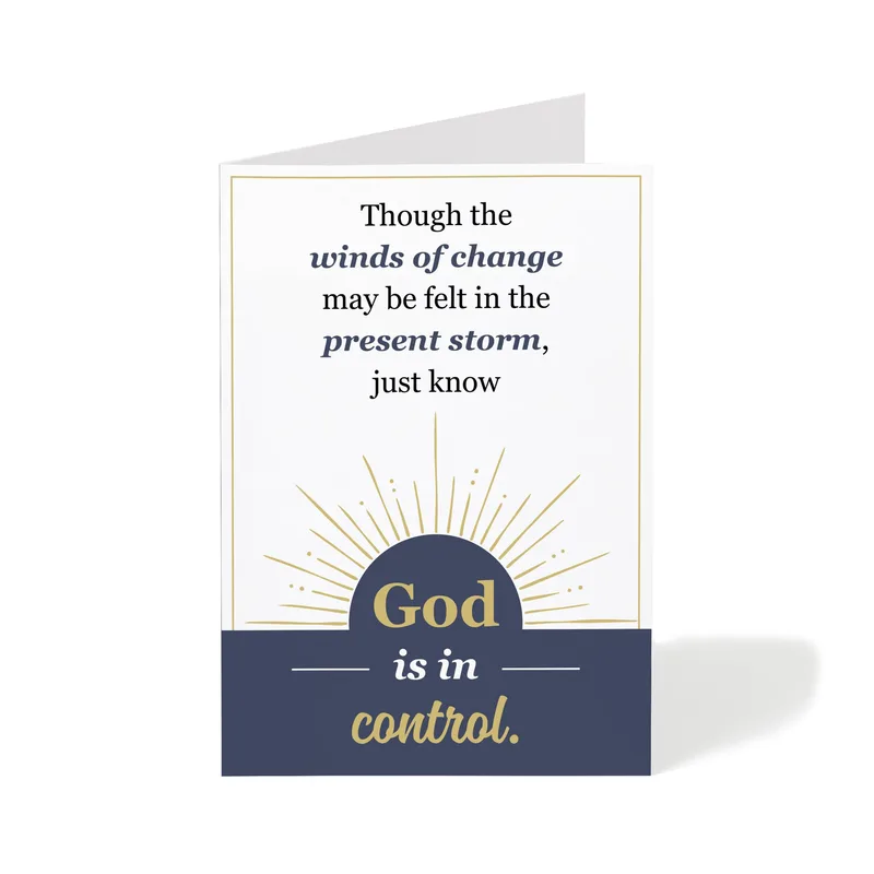 Sunrise Gold Rays Encouragement Card: Faith During Uncertain Times