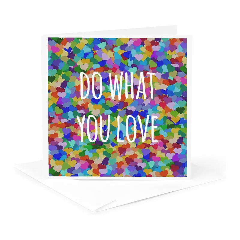 Colorful Hearts Pattern Encouragement Card for Passionate People