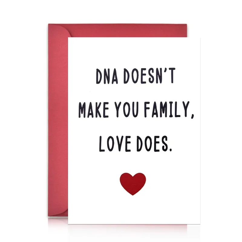 Black Text Red Heart Card: A Sentimental Adoption Message