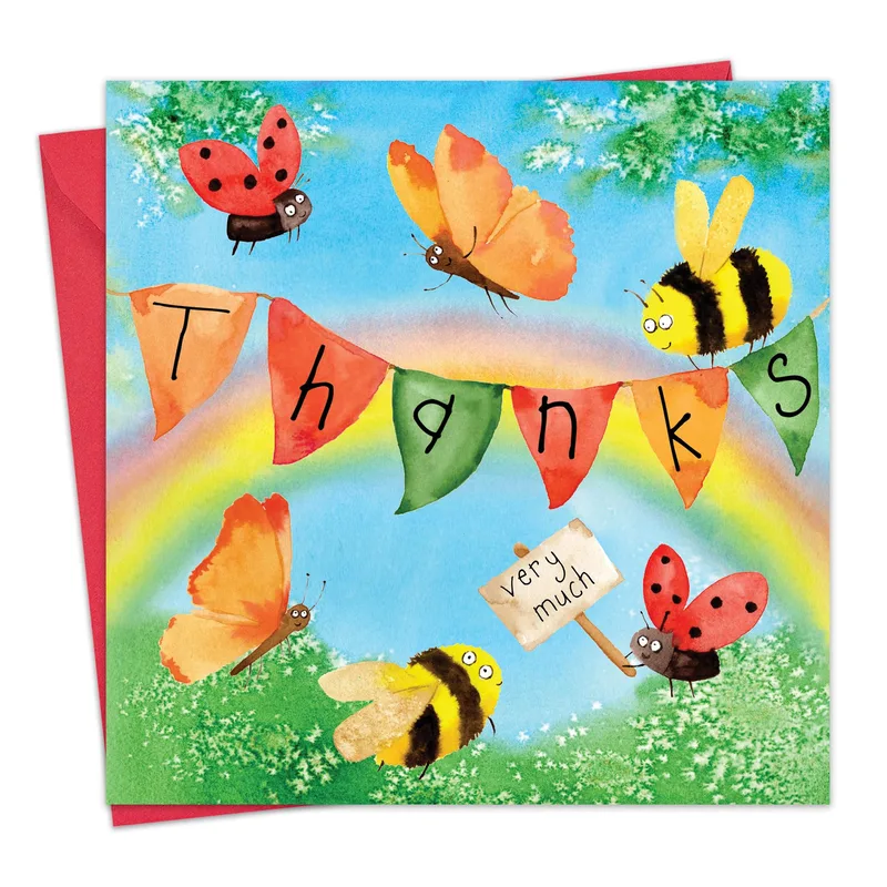 Bugs Thanks Banner Thank You Card for Garden Lovers