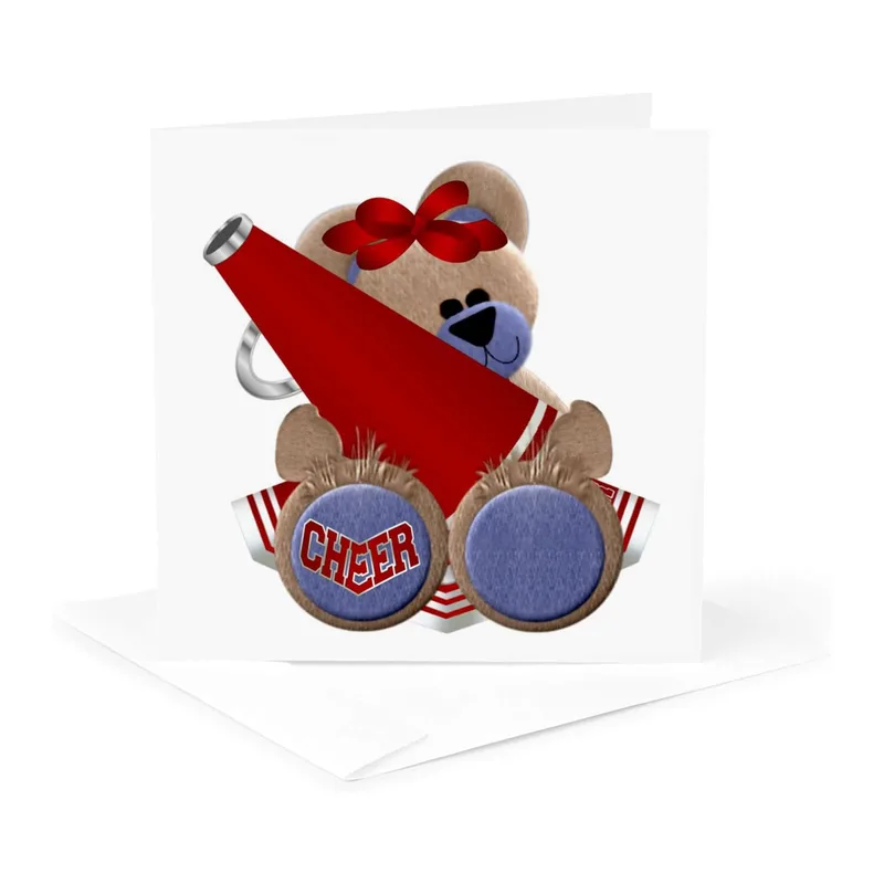Teddy Bear with Megaphone Card: Cheerful Bear Greeting Card
