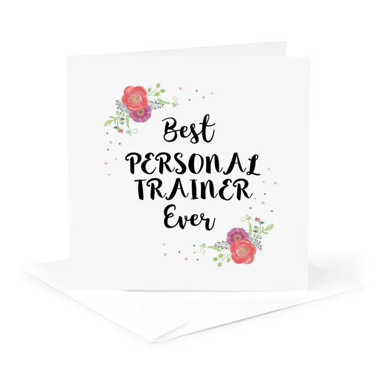 Floral Script Card White Card