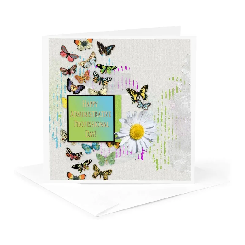 Butterflies Daisy Flowers Coworker Card for Admin Professionals