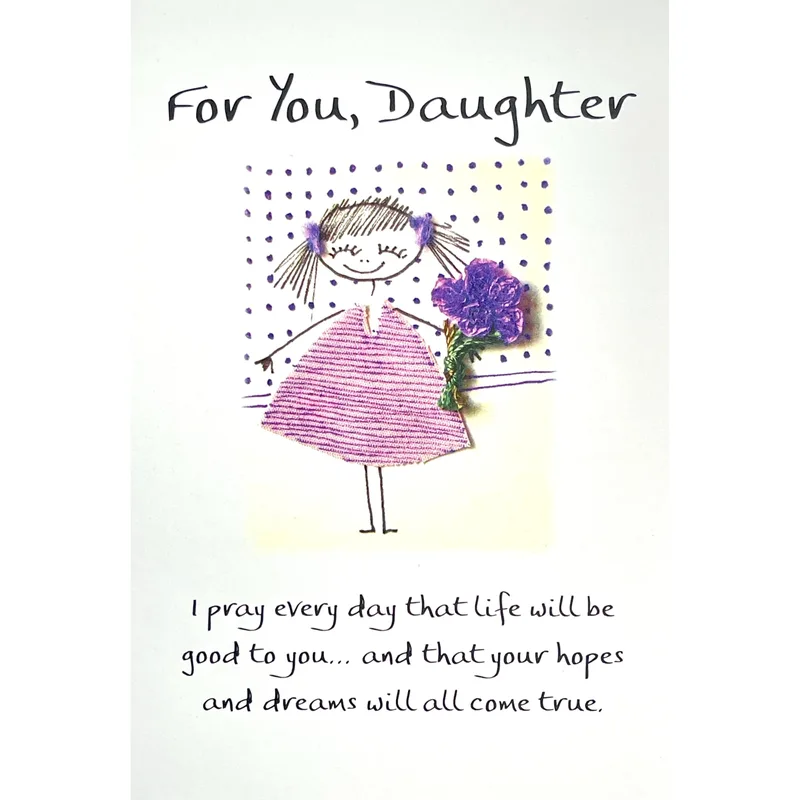 Girl Flowers Love Card: A Heartfelt Wish for Your Daughter