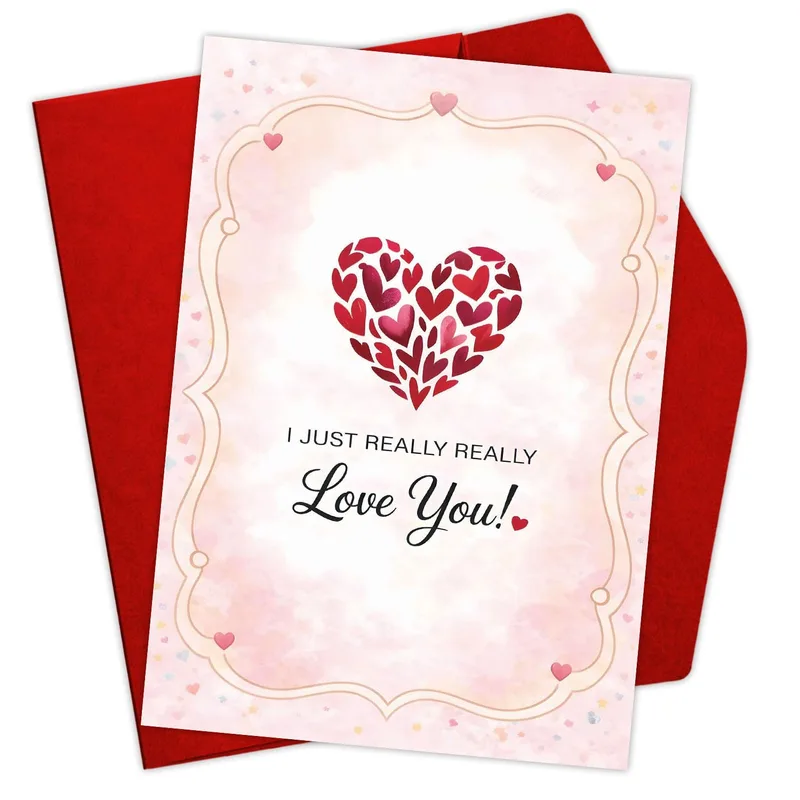 Hearts Pink Background Love Card: A funny romantic greeting