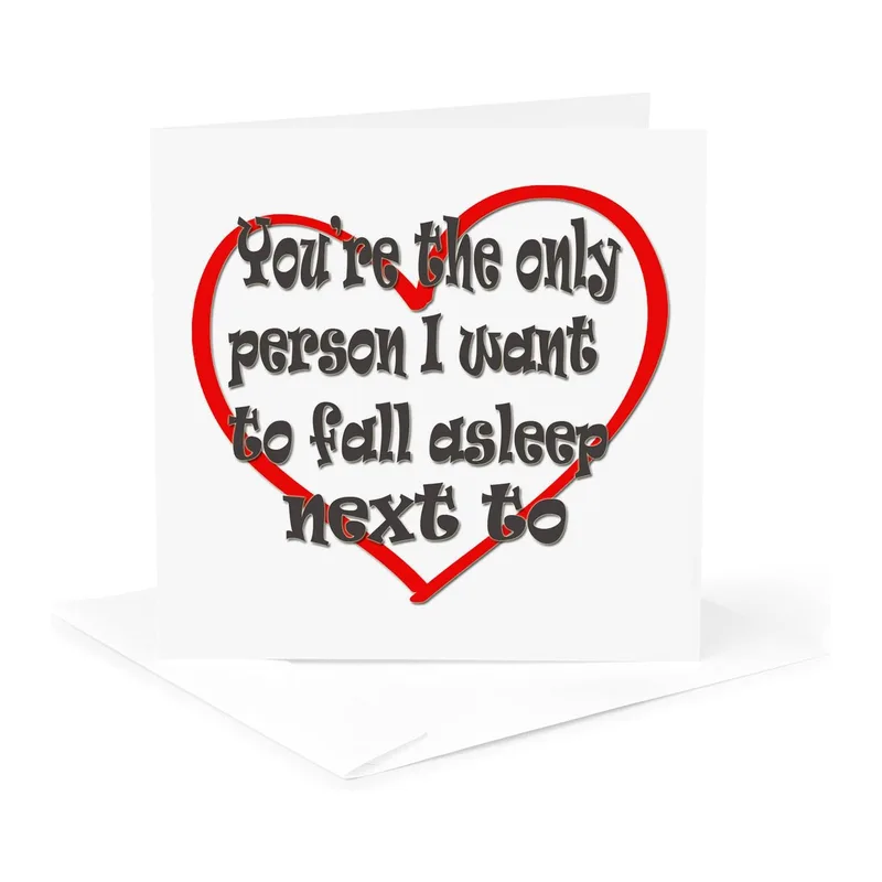 Red Heart Outline Love Card for Your Sleep Partner