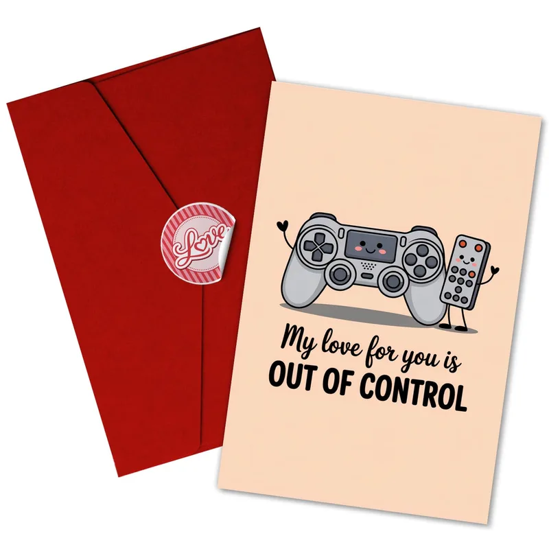 Gaming Controller Remote Love Card: My Love Is Out Of Control