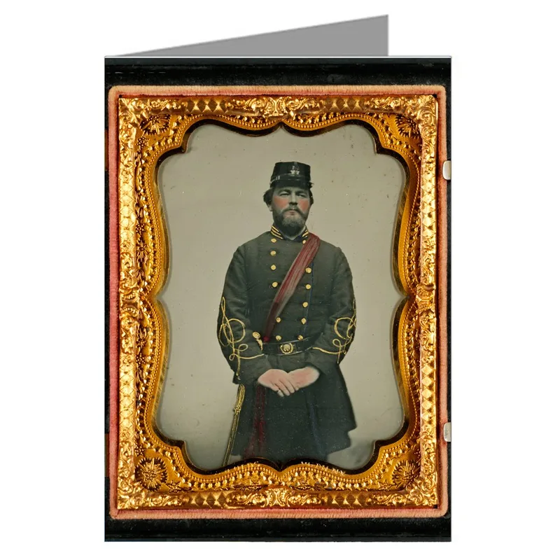 Tintype Soldier in Uniform Card: A Vintage Civil War Captain