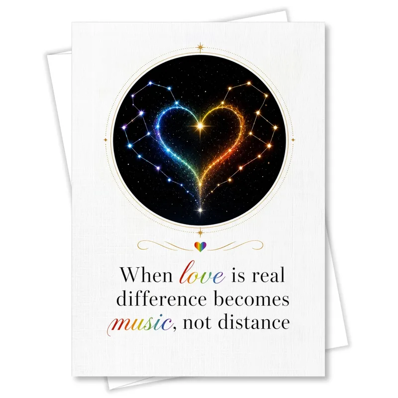 Rainbow Heart Constellation Love Card Celebrating Real Love