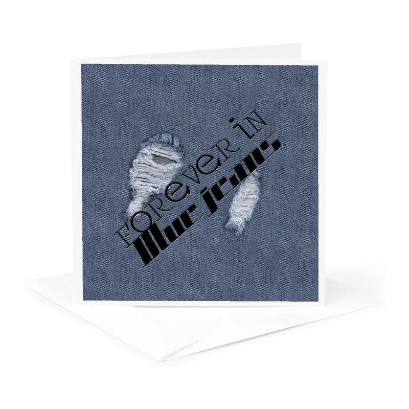 Blue Denim Texture Card: A Witty Thank You for Jeans Lovers