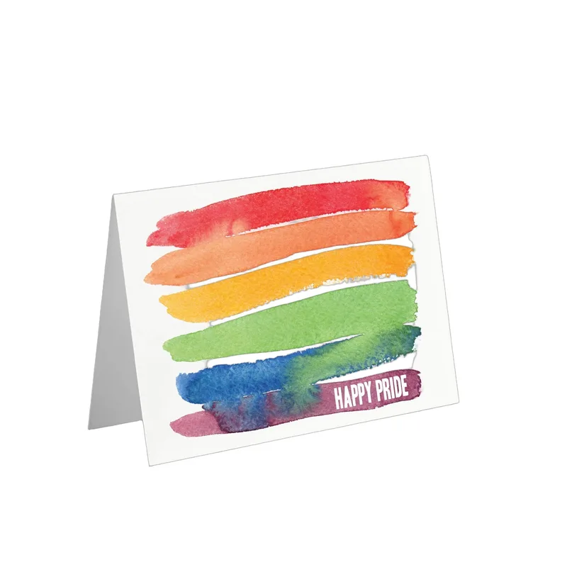 Rainbow Stripes Love Card: Watercolor Pride Greeting