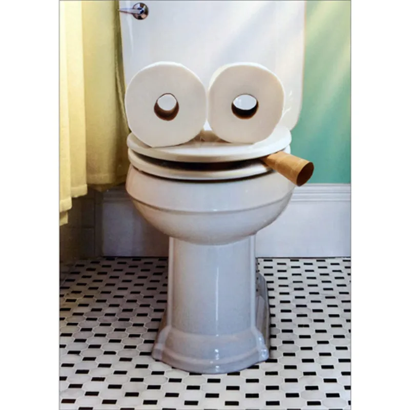 Googly Eyed Toilet Photo Card for Bathroom Humor Lovers